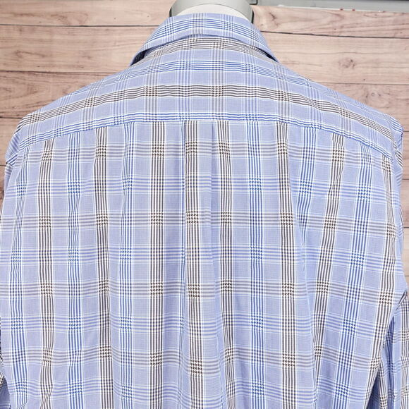 TASSO ELBA LONG SLEEVE BLUE CHECK BUTTON DOWN SHIRT MENS SIZE XL - Picture 5 of 7